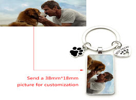 Foto van Sieraden custom diy dog photo rectangle keychain i love glas crystal pendant mini heart man girl key