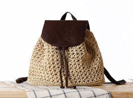 Foto van Tassen 33x30cm summer new style mori girl trend backpack straw holiday bag casual beach women a7203