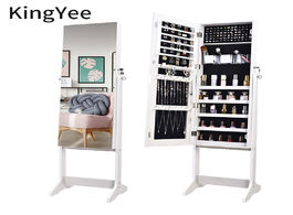 Foto van Meubels kingyee full length mirror bedroom multifunctional jewelry storage cabinet household wall mo