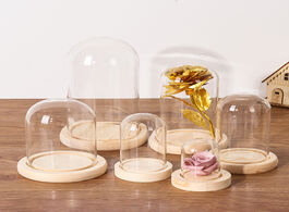 Foto van Huis inrichting parts glass cloche jar display stand cover terrarium bottle with wooden base box imm