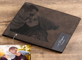 Foto van Tassen men wallet personalized gifts for him her custom photo mens pu leather short wallets purse bi