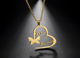 Foto van Sieraden my shape name custom necklace heart butterfly stainless steel customized personalized lette