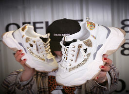 Foto van Schoenen designer glitter chunky sneakers platform 2020 casual dad shoes white dames women trainers 