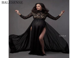 Foto van Baby peuter benodigdheden elegant long sleeve maternity maxi gown dresses for photo shoot sexy lace 