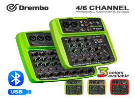 Foto van Elektronica drembo 4 6channel protable digital audio mixer console with sound card bluetooth usb 48v