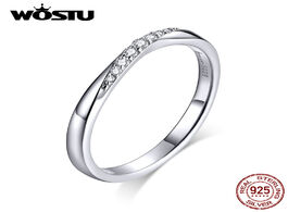 Foto van Sieraden wostu 100 925 sterling silver shining zirconia rings for women wedding engagement simple ri