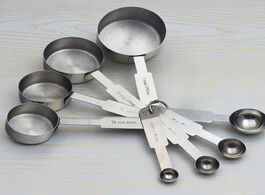 Foto van Huis inrichting 8 pcs set measuring cups cooking baking kitchen tools stylish stainless steel handle