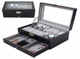 Foto van Huis inrichting protable leather jewelry storage box earrings ring necklace case jewel packaging tra