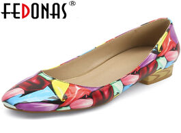 Foto van Schoenen fedonas women colorful square heels pumps folk custom concise spring summer 2020 basic shoe