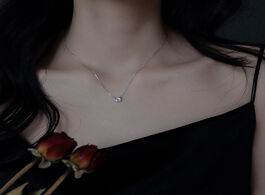Foto van Sieraden elegant 925 sterling silver shiny zircon geometry necklace 0.3cm 0.4cm 0.5cm o chain women 
