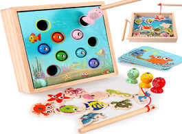Foto van: Speelgoed montessori educational wooden toys magnetic games fishing toy game kids 3d fish baby outdo