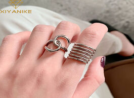 Foto van Sieraden xiyanike 925 sterling silver rings for women creative trendy irregular geometric handmade v