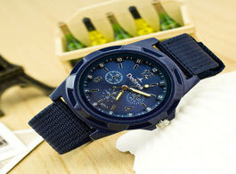Foto van Horloge men s fashion sport watches braided canvas belt watch analog wrist army military waterproof 
