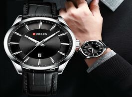 Foto van Horloge curren quartz watches for men leather strap male wristwatches top luxury brand business s cl