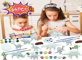 Foto van Speelgoed 64pcs diy doodle toy dinosaur model arts crafts paint graffiti educational set for kids