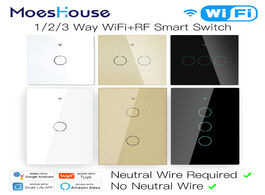 Foto van Elektrisch installatiemateriaal wifi smart light touch switch no neutral wire required life tuya app