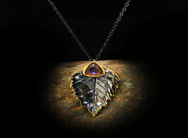 Foto van Sieraden vintage leaf inlaid crystal zircon pendant 925 silver necklace for women fashion exquisite 