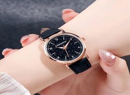 Foto van Horloge casual women watches romantic starry sky wrist watch fashion leather band ladies clock simpl