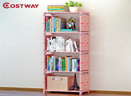 Foto van Meubels costway bookshelf storage shelve for books children book rack bookcase home furniture boeken