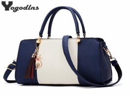 Foto van Tassen trendy patchwork color shoulder bag for women middle totes purse office lady crossbody bags h