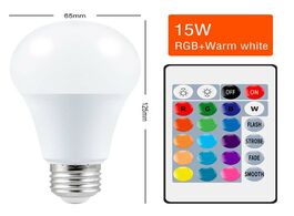 Foto van Lampen verlichting e27 smart control lamp led rgb light dimmable 15w rgbw colorful changing bulb lam