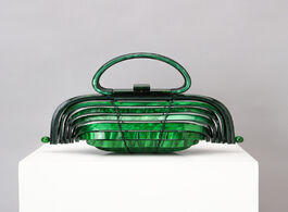 Foto van Tassen 29x14cm 2020 acrylic bird cage bamboo basket bag hollow hand holiday beach weave handbag a610