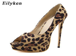 Foto van Schoenen eilyken top quality leopard grain women shoes sexy high heels 2020 peep toe party pumps wee