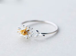 Foto van Sieraden korean real 925 sterling silver daisy flower rings for women adjustable wedding ring fashio