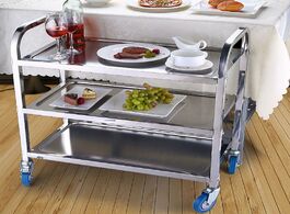 Foto van Meubels mobile dining car trolley three tier stainless steel home kitchen tea cart small table comme