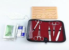 Foto van Schoonheid gezondheid surgical suture training kit skin operate practice model pad needle scissors t