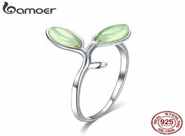 Foto van Sieraden bamoer 925 sterling silver hope green tree leaves buds female finger rings for women jewelr