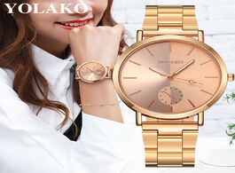 Foto van Horloge yolako casual quartz stainless steel band newv strap watch analog wrist brand fashion sport 