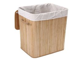 Foto van Huis inrichting bamboo laundry hamper basket wicker clothes storage bag sorter bin organizer lid was