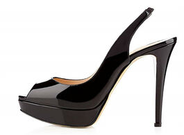 Foto van Schoenen women s shoes solid peep toe high heels stiletto ankle straps pumps platform sandals big si