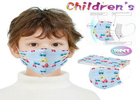 Foto van Beveiliging en bescherming disposable boy and girl cute cartoon car print masks for children 3 layer
