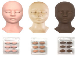Foto van Schoonheid gezondheid 3 colors training mannequin head replacement eyelids soft silicone practice fa