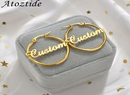 Foto van Sieraden atoztide high quality personalized name drop earrings customize namplate id dangle earring 