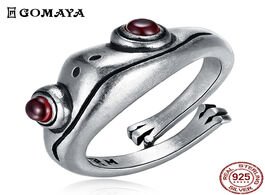 Foto van Sieraden gomaya 925 sterling silver ring frog retro personality creative animal unisex red garnet op