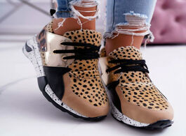 Foto van Schoenen 2020 new women casual shoes breathable ladies sneakers leopard print faux fur lace up platf