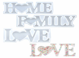 Foto van Sieraden letter silicone mold home family love slogan epoxy resin molds casting tools for uv art jew