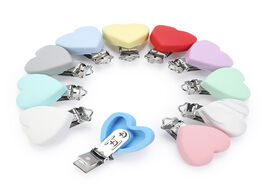 Foto van Baby peuter benodigdheden tyry.hu 3pc set clip silicone heart pacifier chain holder soother nursing 