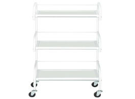 Foto van Meubels three layer beauty tool cart with glass white 4 wheels hair salon instrument storage
