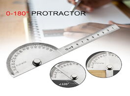Foto van Gereedschap round stainless steel 180 degree rotary measuring ruler machinist tool 10cm