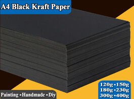 Foto van Kantoor school benodigdheden a4 black kraft paper handmade diy card board craft thick pultipurpose c