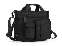 Foto van Tassen men s shoulder messenger bag with headphone hole waterproof nylon travel handbag multifunctio