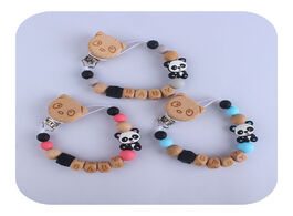 Foto van Baby peuter benodigdheden customizable diy pacifier clip personalised name silicone panda edible gra