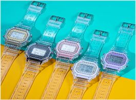 Foto van Horloge electronic watches for women men rose gold silicone strap transparent dress led digital wris