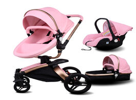 Foto van Baby peuter benodigdheden babyfond 3 in 1 stroller newborn luxury pram high landscape carriage pu le