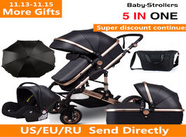 Foto van Baby peuter benodigdheden high landscape stroller 3 in 1 luxury carriages for newborn bebe can sit r