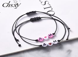 Foto van Sieraden chsxy customized a z letter acrylic beads paired bracelets for women men braided rope initi